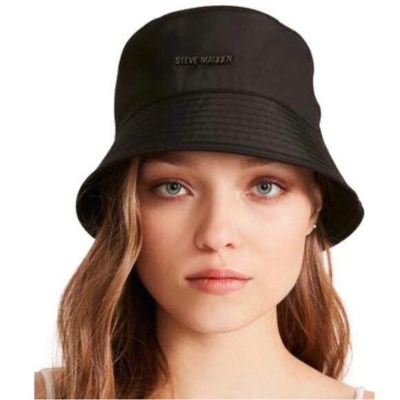 Steve Madden Women's Satin-Lined Bucket Hat - Black. - Picture 1 of 1